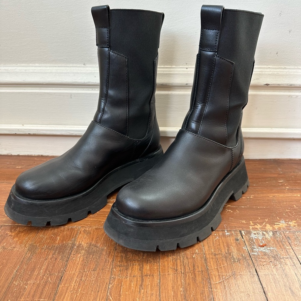 3.1 Philip Lim Black Kate Combat Boots